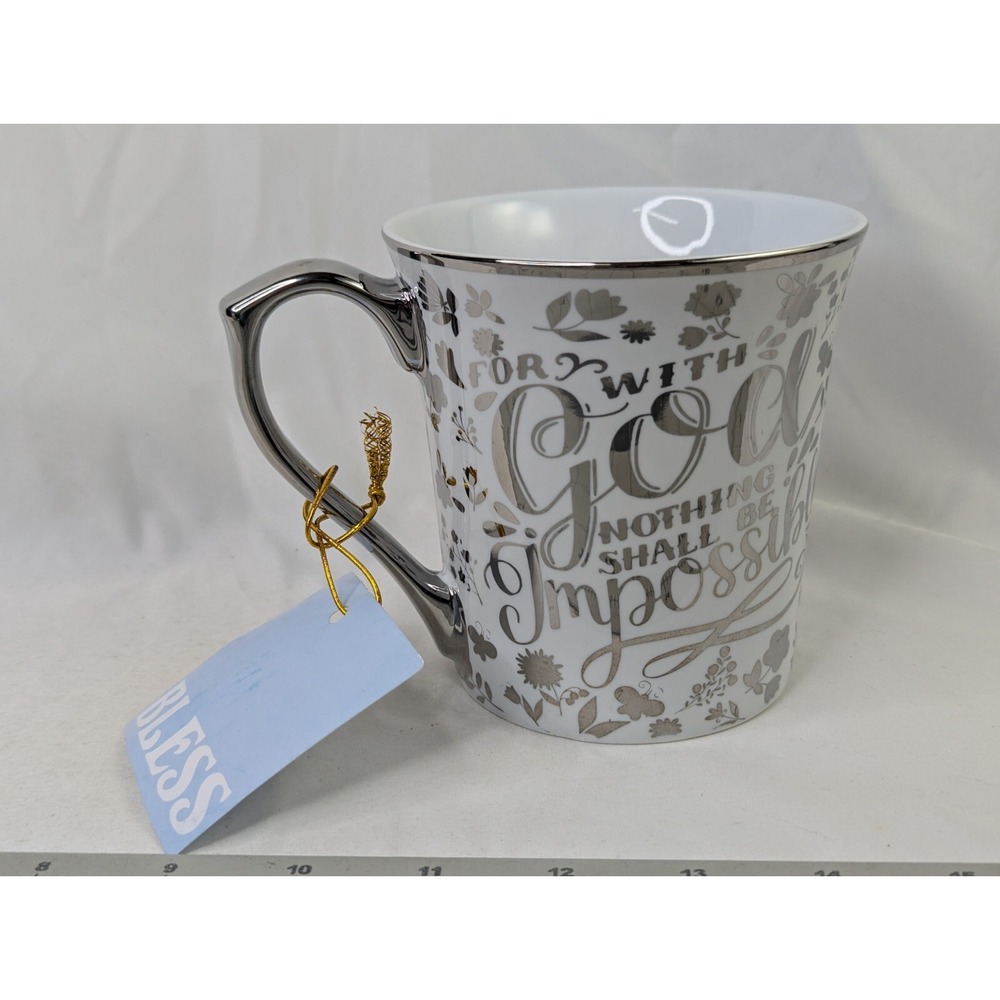 Ten Strawberry Street Coffee Tea Cup Mug With God Nothing is‎ Impossible